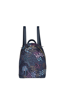 Sara Miller Faux Saffiano Leather Mini Backpack, Midnight Leopard, Midnight Leopard