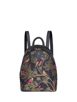 Sara Miller Faux Saffiano Leather Mini Backpack, Smokey Blue Birds, Smokey Blue Birds