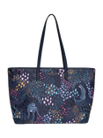 Sara Miller Large Faux Saffiano Leather Tote Bag, Midnight Leopard