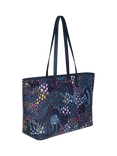 Sara Miller Large Faux Saffiano Leather Tote Bag, Midnight Leopard