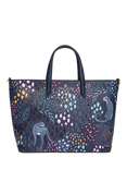 Sara Miller Medium Faux Saffiano Leather Tote Bag, Midnight Leopard