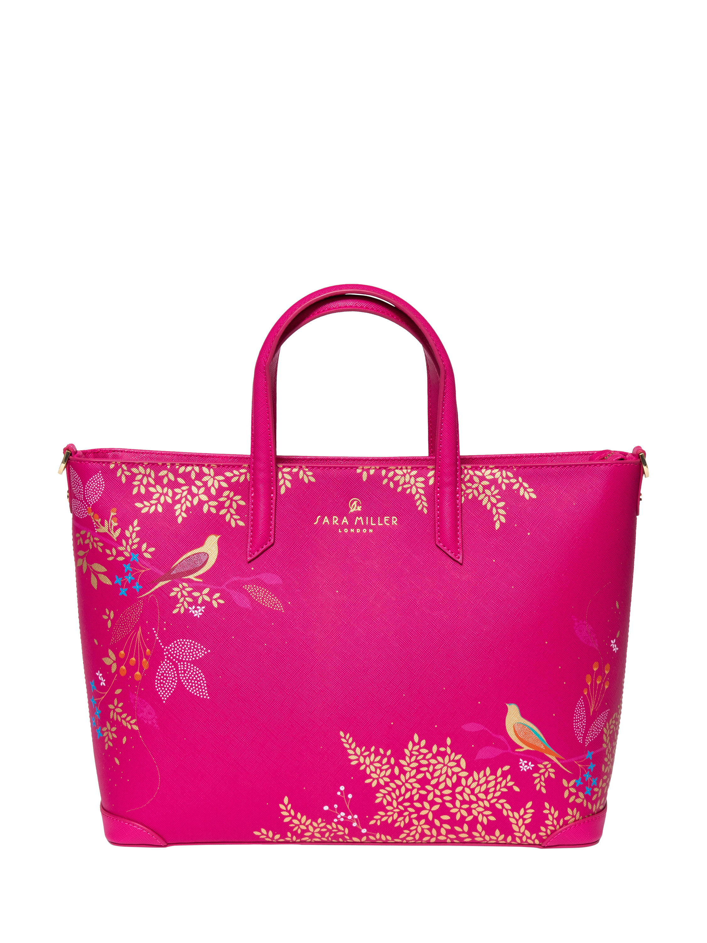 Product image 1 of 5, which shows Sara Miller Medium Faux Saffiano Leather Tote Bag, Pink Chelsea