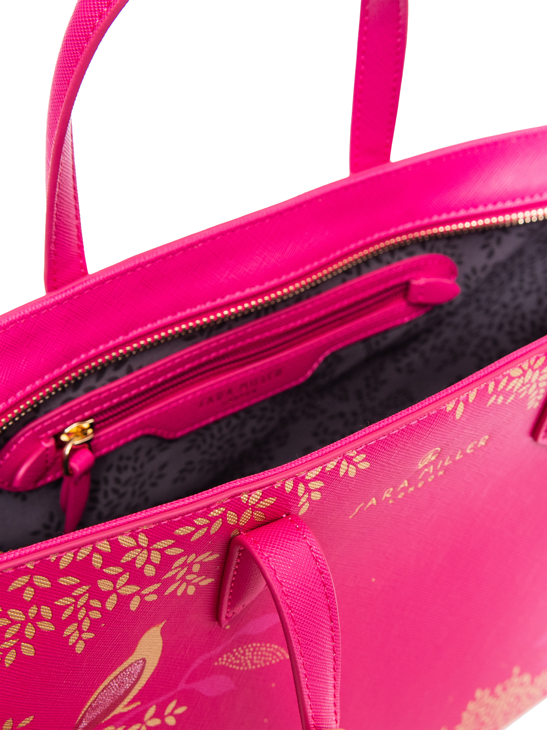 Product image 4 of 5, which shows Sara Miller Medium Faux Saffiano Leather Tote Bag, Pink Chelsea