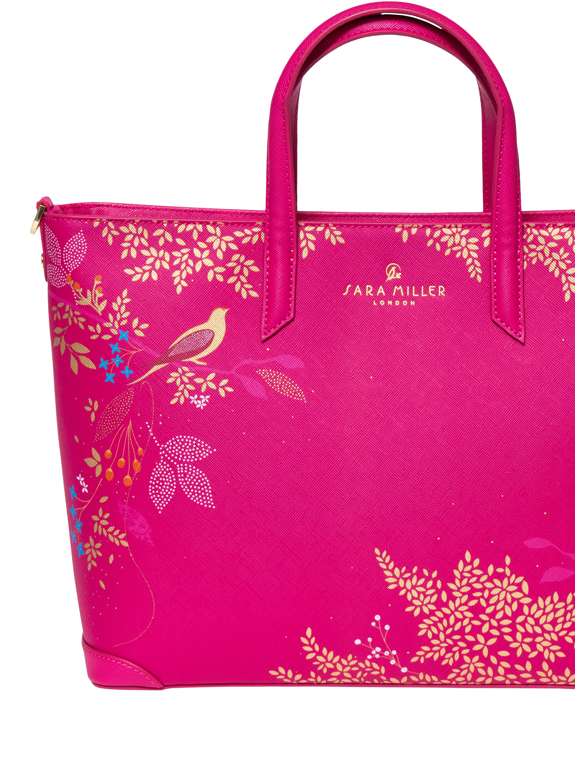 Product image 5 of 5, which shows Sara Miller Medium Faux Saffiano Leather Tote Bag, Pink Chelsea