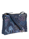 Sara Miller Faux Saffiano Leather Zipped Crossbody Bag, Midnight Leopard