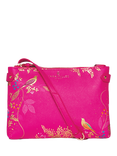 Sara Miller Faux Saffiano Leather Zipped Crossbody Bag, Pink Chelsea