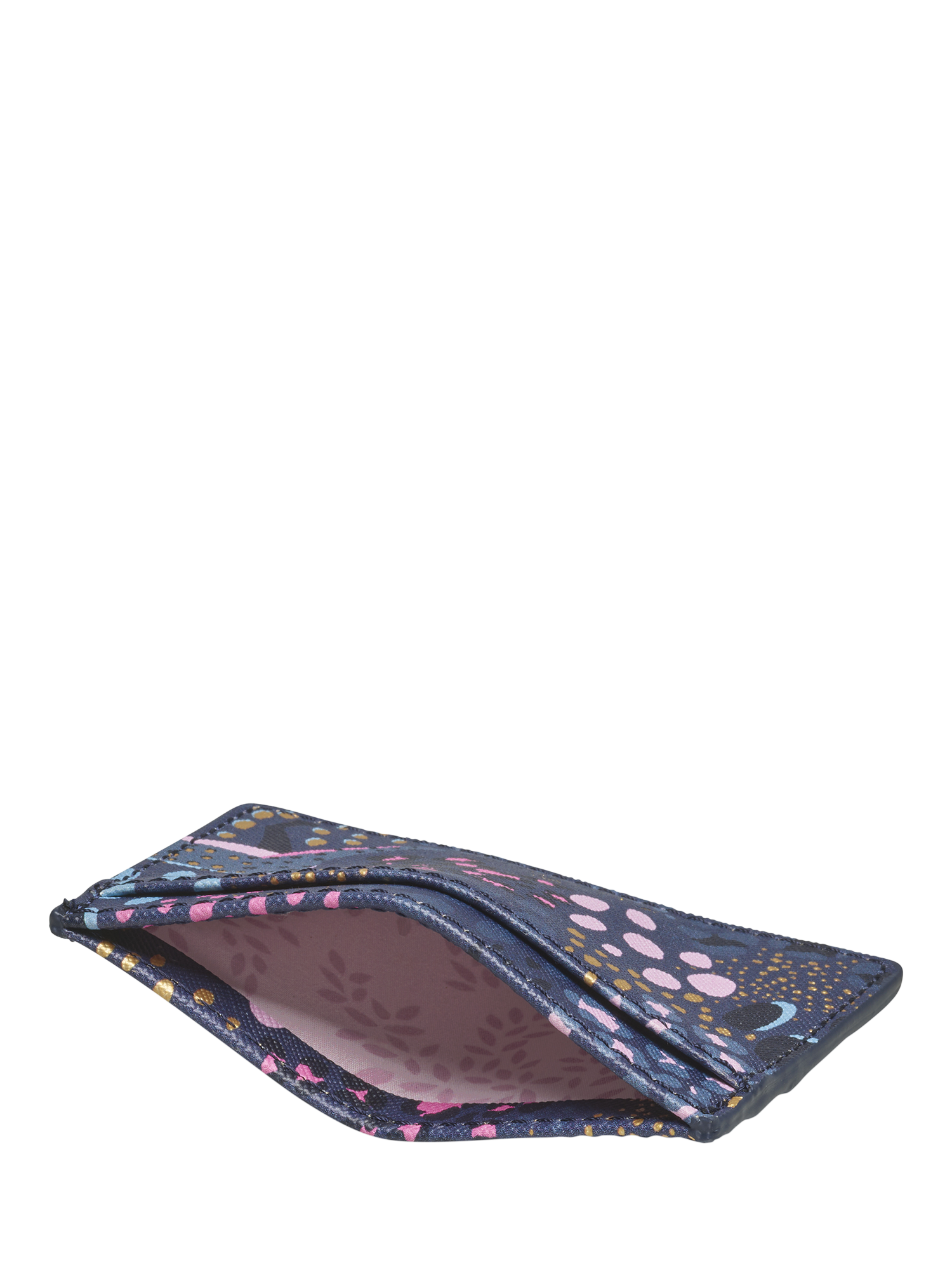 Product image 3 of 3, which shows Sara Miller Faux Saffiano Leather Card Holder, Midnight Leopard