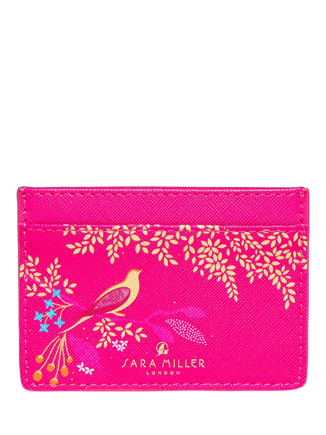 Product image 1 of 3, which shows Sara Miller Chelsea Faux Saffiano Leather Card Holder, Pink