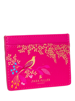 Sara Miller Chelsea Faux Saffiano Leather Card Holder, Pink - view 2, Pink