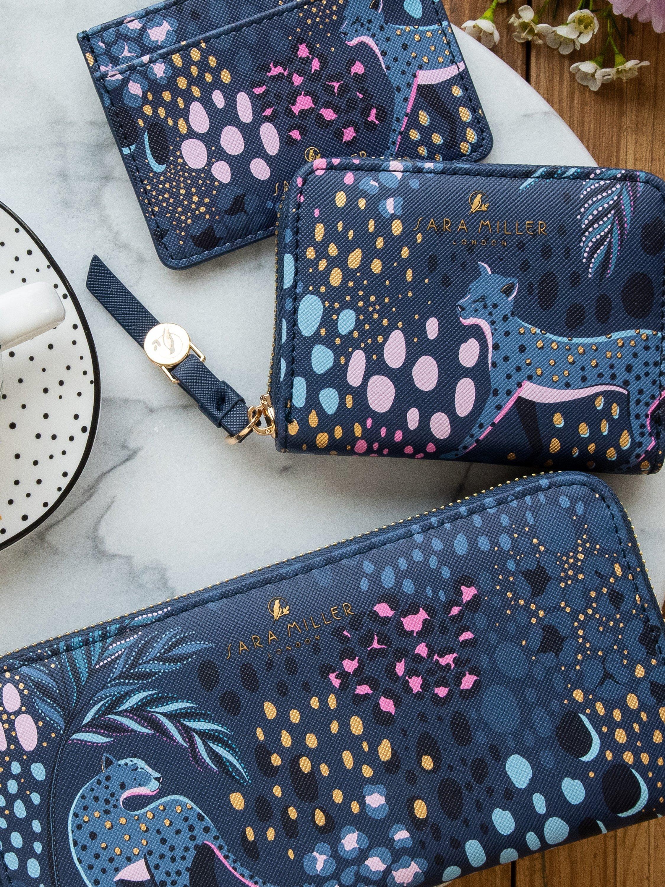 Product image 5 of 5, which shows Sara Miller Large Zip Purse, Midnight Leopard