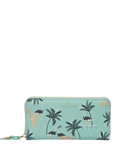 Sara Miller Large Zip Purse, Ostrich Mint