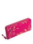 Sara Miller Chelsea Large Zip Around Faux Saffiano Leather Purse, Pink