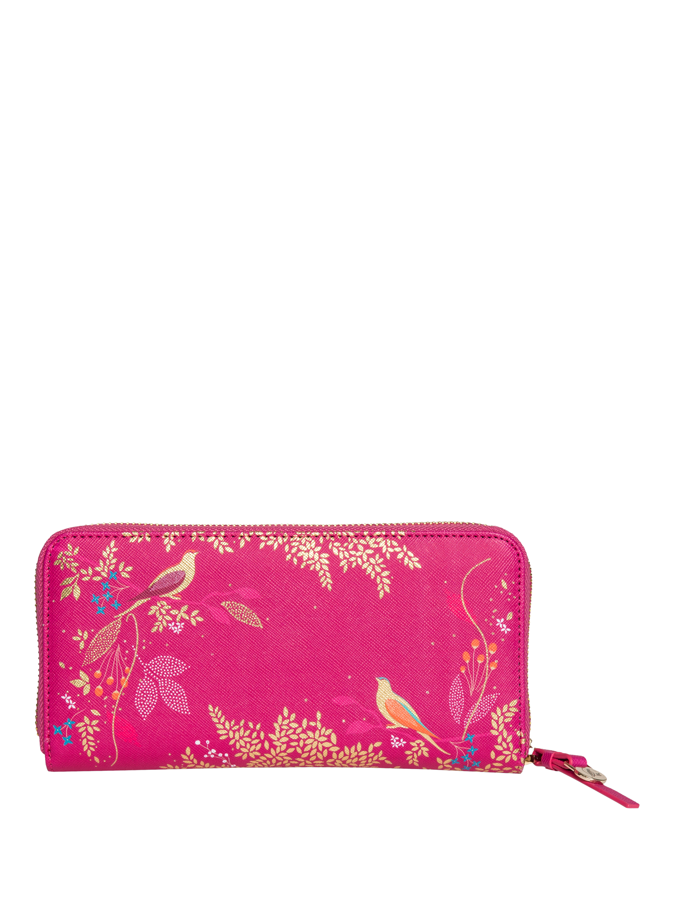 Product image 4 of 4, which shows Sara Miller Chelsea Large Zip Around Faux Saffiano Leather Purse, Pink