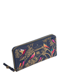 Sara Miller Large Zip Purse, Smokey Blue Birds