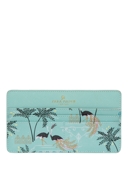 Sara Miller Faux Saffiano Leather Travel Organiser & Keyring Gift Set, Mint Ostrich - view 2, Ostrich Mint