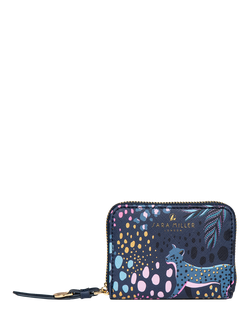 Sara Miller Small Zip Purse, Midnight Leopard, Midnight Leopard