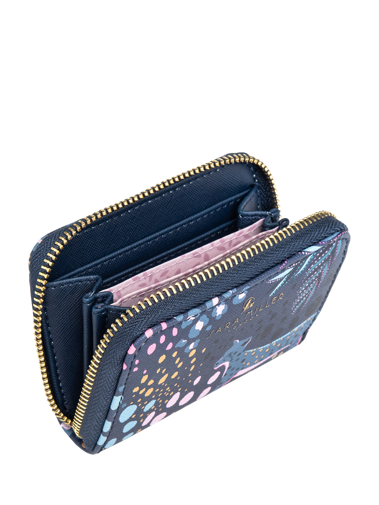 Product image 3 of 5, which shows Sara Miller Small Zip Purse, Midnight Leopard