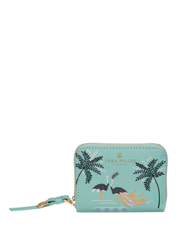 Sara Miller Small Zip Purse, Ostrich Mint, Ostrich Mint