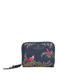 Sara Miller Small Zip Purse, Smokey Blue Birds