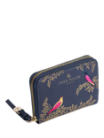 Sara Miller Small Zip Purse, Smokey Blue Birds