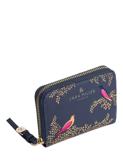 Sara Miller Small Zip Purse, Smokey Blue Birds - view 2, Smokey Blue Birds