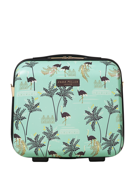 Sara Miller Vanity Case, 17L, Mint Ostrich - view 2, Ostrich Mint