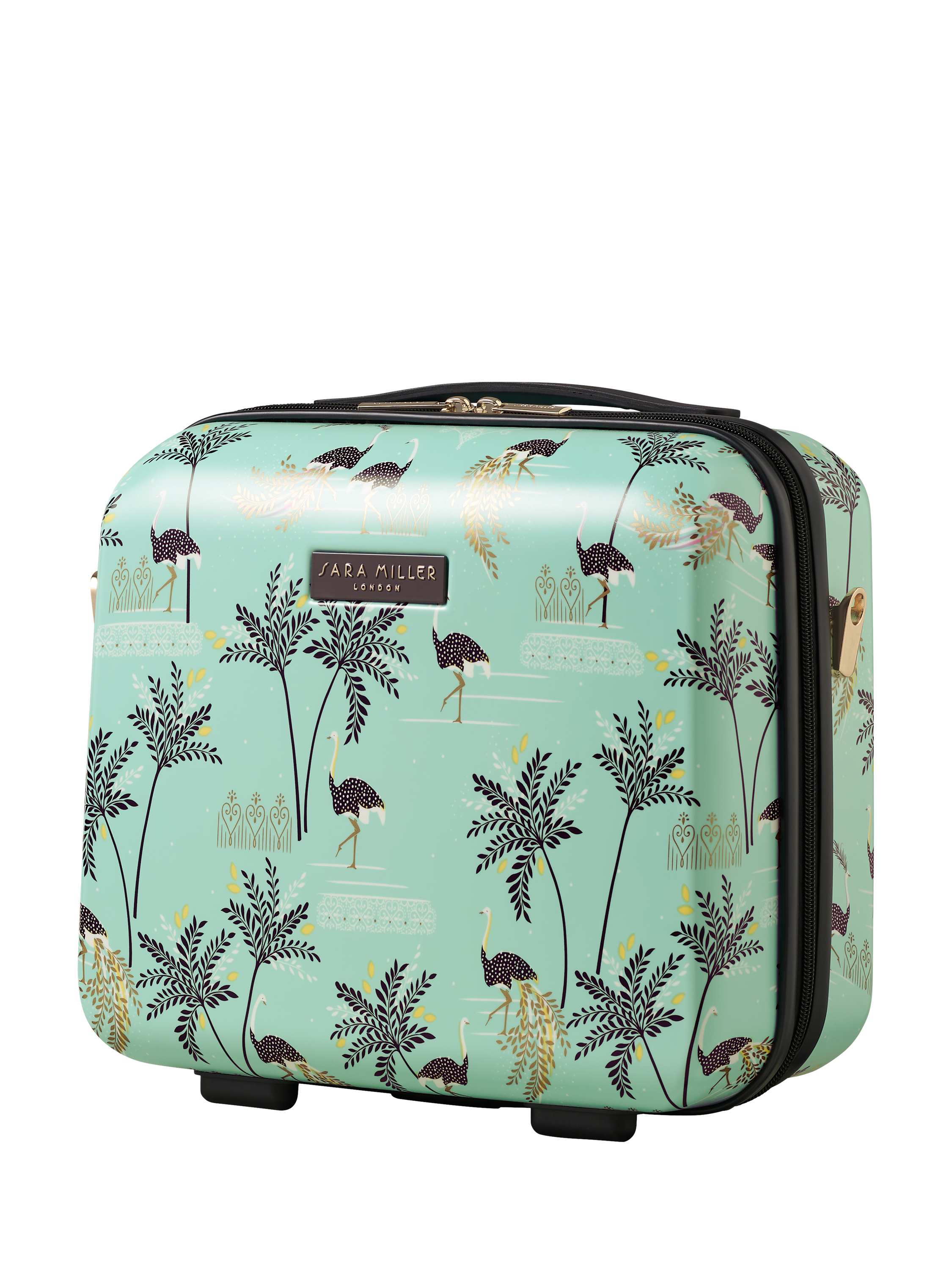 Product image 3 of 7, which shows Sara Miller Vanity Case, 17L, Mint Ostrich