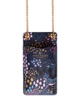 Sara Miller Faux Saffiano Leather Phone Pouch, Midnight Leopard