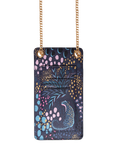 Sara Miller Faux Saffiano Leather Phone Pouch, Midnight Leopard