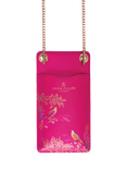 Sara Miller Faux Saffiano Leather Phone Pouch, Pink Chelsea