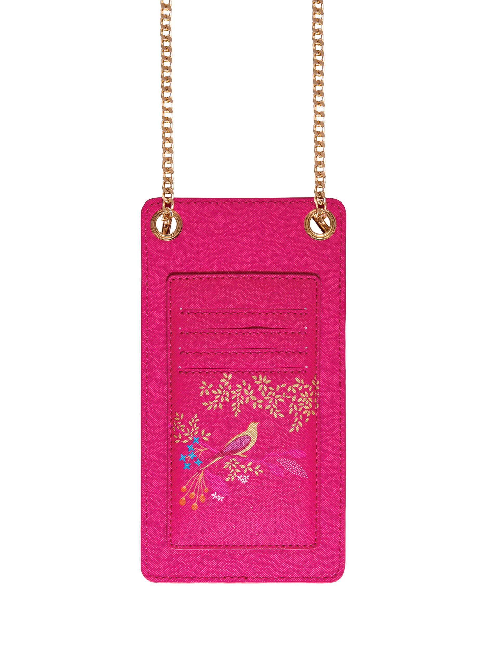 Product image 2 of 3, which shows Sara Miller Faux Saffiano Leather Phone Pouch, Pink Chelsea