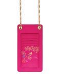 Sara Miller Faux Saffiano Leather Phone Pouch, Pink Chelsea