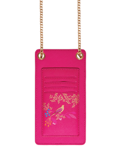 Sara Miller Faux Saffiano Leather Phone Pouch, Pink Chelsea - view 2, Pink Chelsea