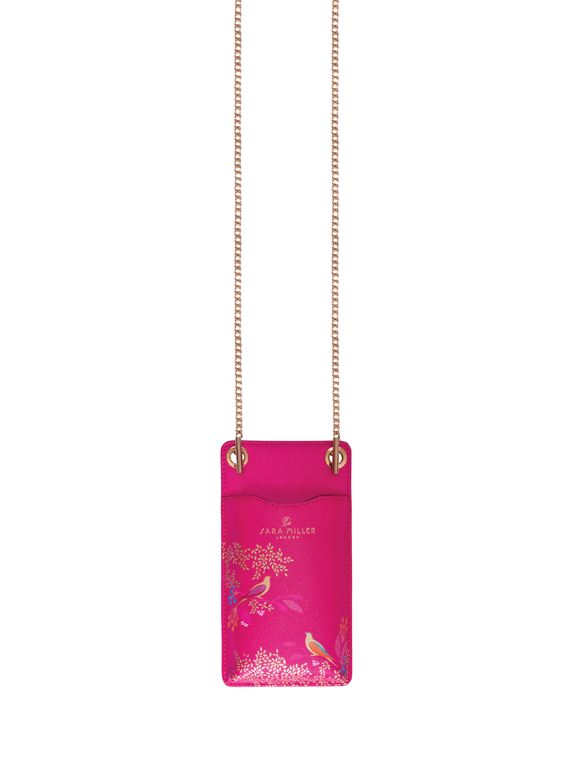 Product image 3 of 3, which shows Sara Miller Faux Saffiano Leather Phone Pouch, Pink Chelsea