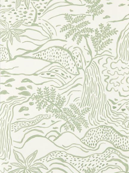 Scion Falling Foss Wallpaper, Sage
