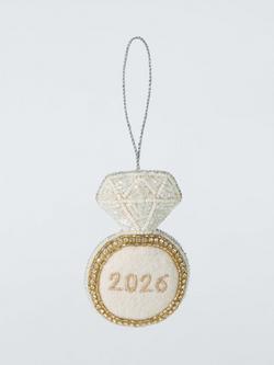 John Lewis Beaded Engagement Ring 2026 Hanging Decoration, Ivory