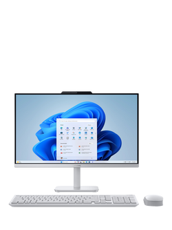 Lenovo A100 AIO All-in-One Desktop PC, Intel N100 Processor, 8GB RAM, 512GB SSD, 23.8” Full HD, Cloud Grey, Cloud Grey