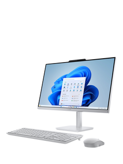 Lenovo A100 AIO All-in-One Desktop PC, Intel Core i3 Processor, 8GB RAM, 512GB SSD, 23.8” Full HD, Cloud Grey - view 2, Cloud Grey