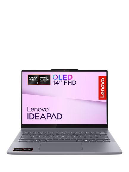 Lenovo IdeaPad 5 Convertible Laptop, Ryzen AI 5 Processor, 16GB RAM, 256GB SSD, 14” WUXGA OLED Touchscreen, Luna Grey, Luna Grey