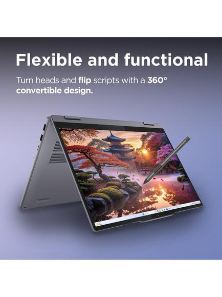 Lenovo IdeaPad 5 Convertible Laptop, Ryzen AI 5 Processor, 16GB RAM, 256GB SSD, 14” WUXGA OLED Touchscreen, Luna Grey - view 2, Luna Grey