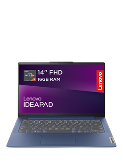 Lenovo IdeaPad Slim 3 Laptop, AMD Ryzen 5 Processor, 16GB RAM, 512GB SSD, 14" Full HD, Cosmic Blue, Cosmic Blue