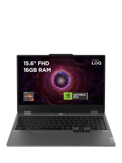 Lenovo LOQ 83JG000BUK Gaming Laptop, AMD Ryzen 7 Processor, 16GB RAM, 512GB SSD, RTX 5060, 15.6” Full HD, Luna Grey, Luna Grey
