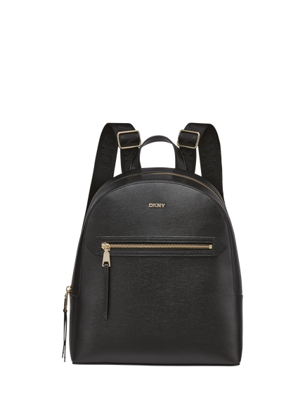 DKNY Bryant Avenue Leather Backpack, Black/Gold, Black/Gold