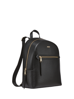 DKNY Bryant Avenue Leather Backpack, Black/Gold - view 2, Black/Gold