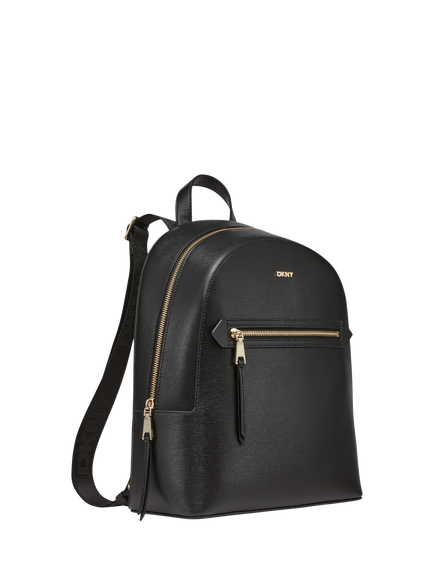 DKNY Bryant Avenue Leather Backpack, Black/Gold - view 2, Black/Gold