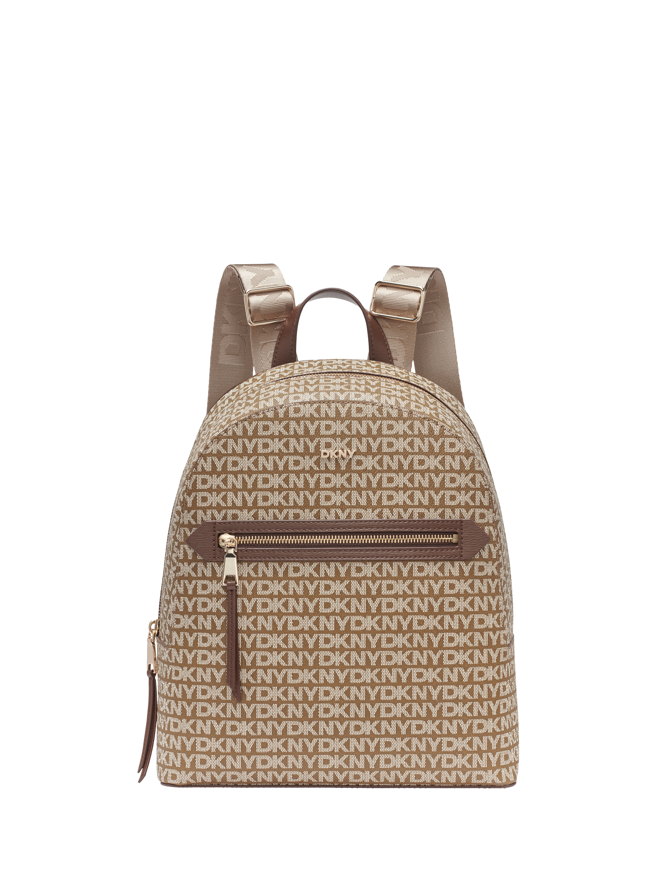 Product image 1 of 11, which shows DKNY Bryant Ave Faux Leather Backpack, Chocolate