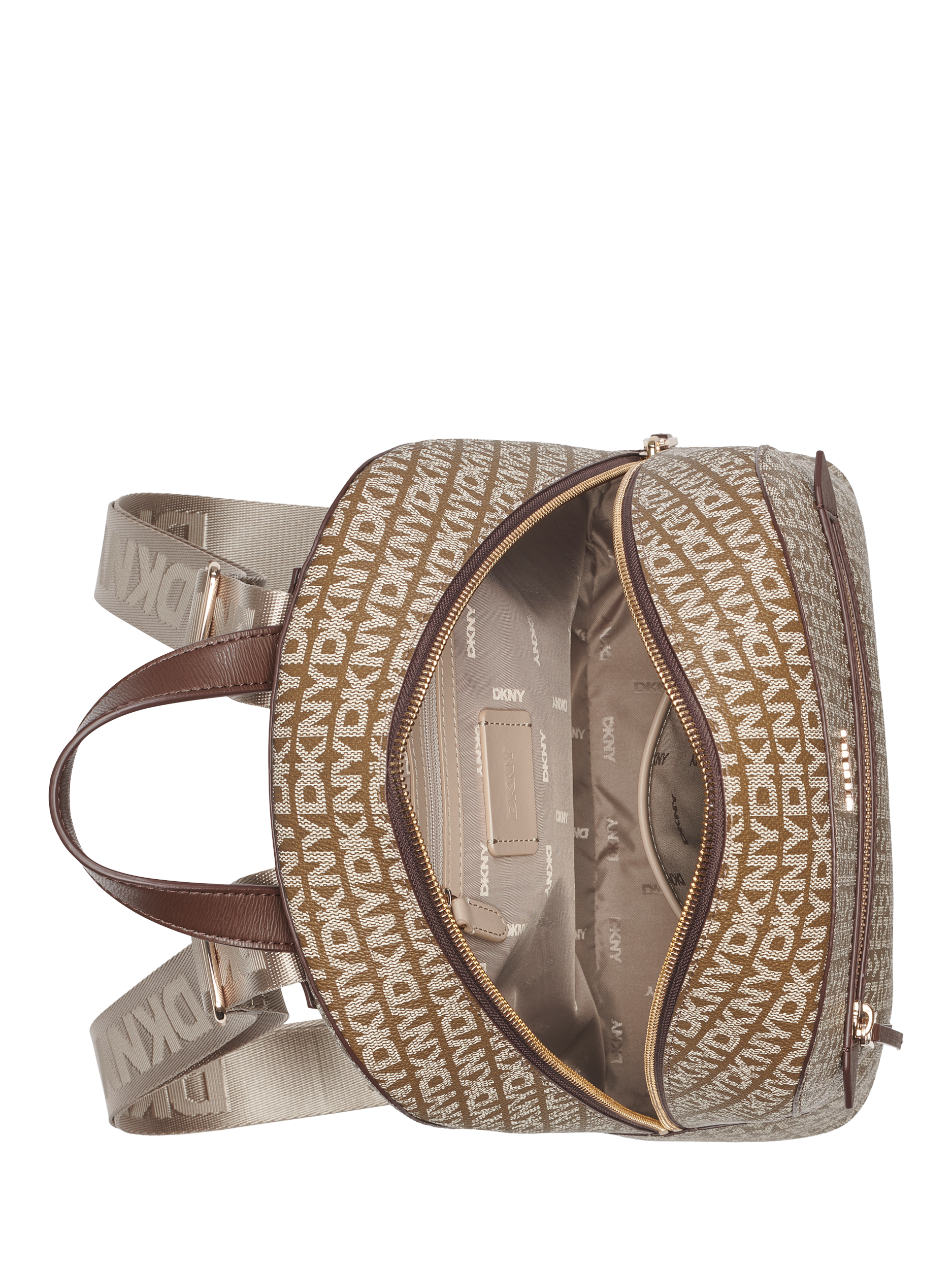 Product image 3 of 11, which shows DKNY Bryant Ave Faux Leather Backpack, Chocolate