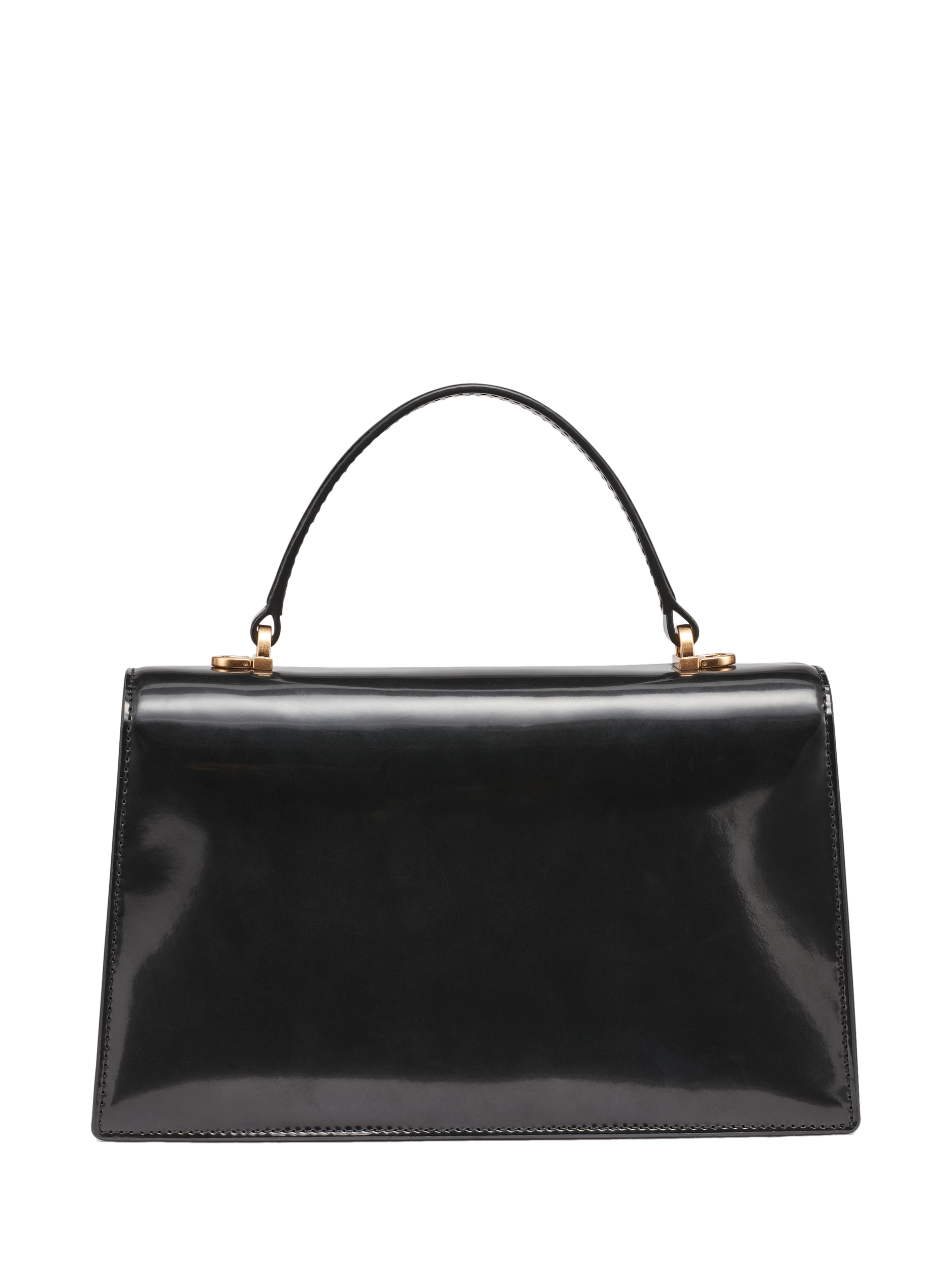 DKNY Avril Leather Flap Satchel Bag, Black Logo/ Black