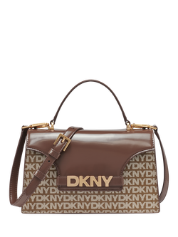 DKNY Avril Satchel Logo Handbag, Chino/Chocolate