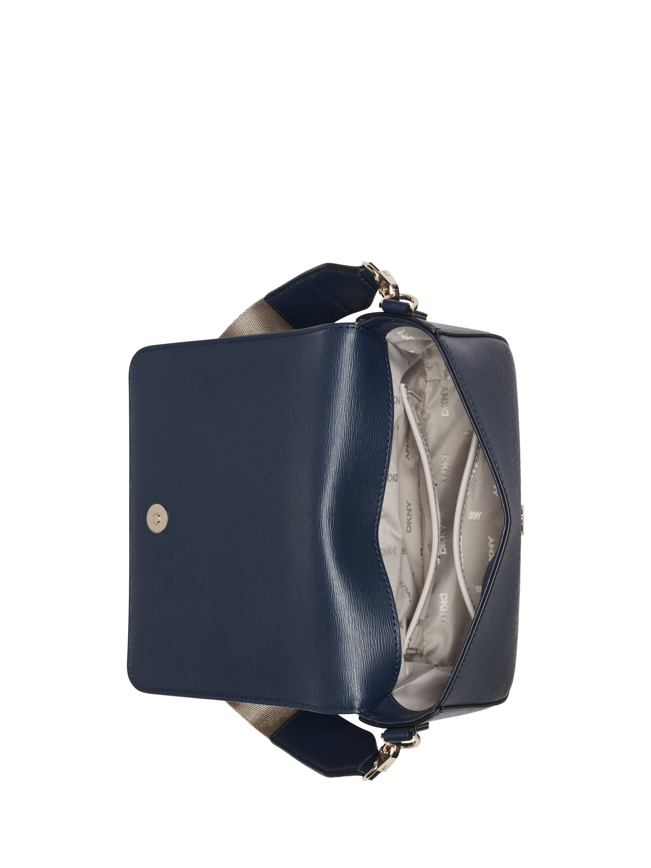 Product image 3 of 5, which shows DKNY Bryant Leather Crossbody Bag, Navy